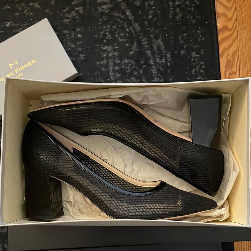 Marc Fisher Black Mesh Pumps